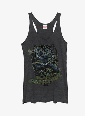 Marvel Black Panther Mask Outline Girls Tanks