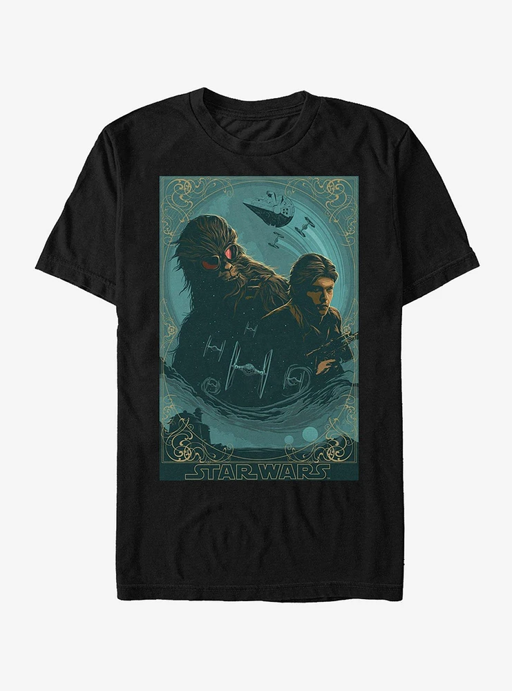 Star Wars Ornate Han Chewie Frame T-Shirt