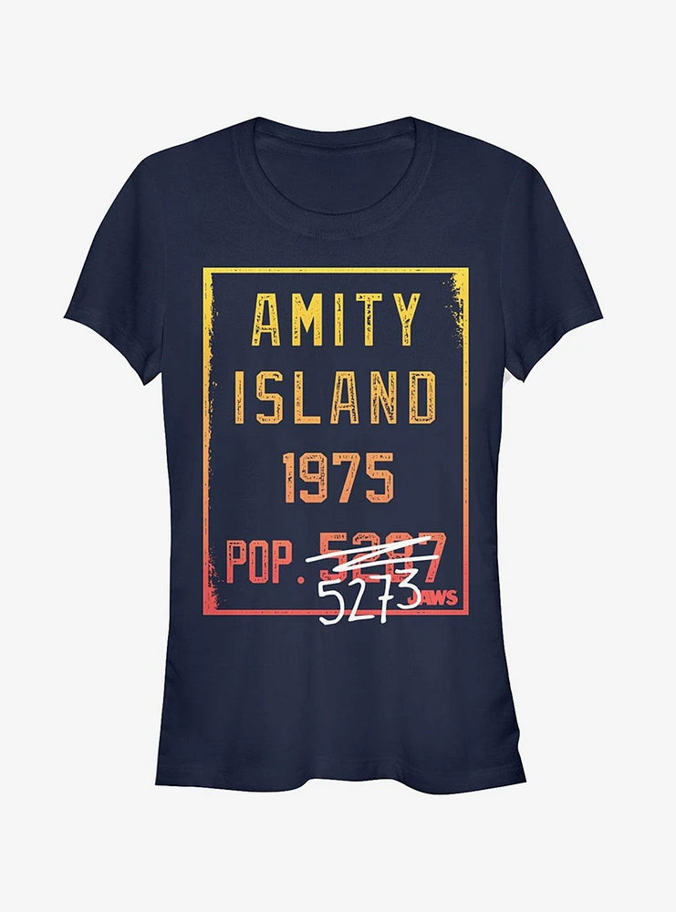 Jaws Amity Island Population Girls T-Shirt