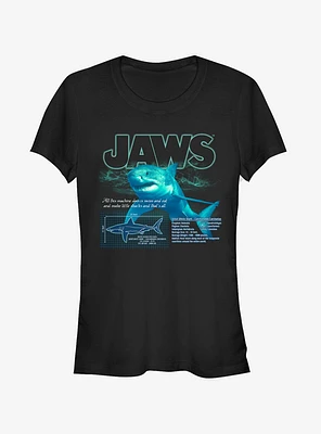 Jaws Shark Blueprint Girls T-Shirt