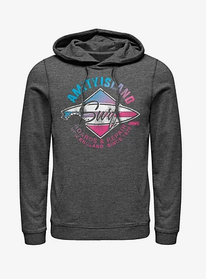 Jaws Amity Island Surfboard Repair Hoodie