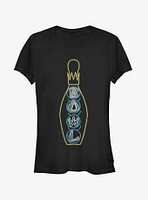 Bowling Neon Light Print Girls T-Shirt