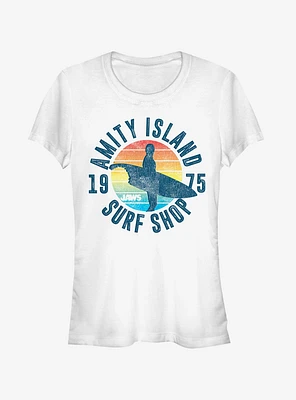 Jaws Retro Amity Island Surf Shop Girls T-Shirt