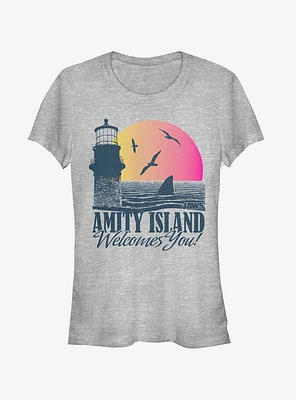 Jaws Amity Island Tourist Welcome Girls T-Shirt