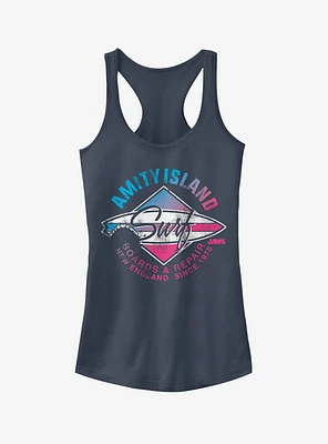 Jaws Amity Island Surfboard Repair Girls Tank
