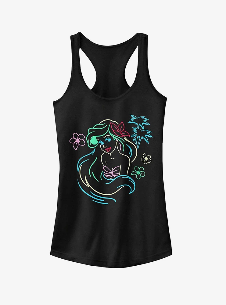 Disney Ariel Neon Light Print Girls Tank