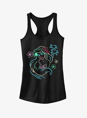 Disney Ariel Neon Light Print Girls Tank