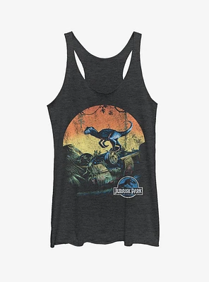 Retro Raptor Sunset Girls Tank