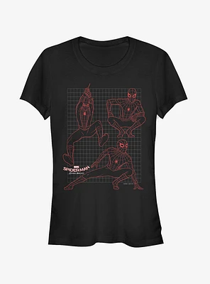 Marvel Spider-Man Homecoming Grid Girls T-Shirt