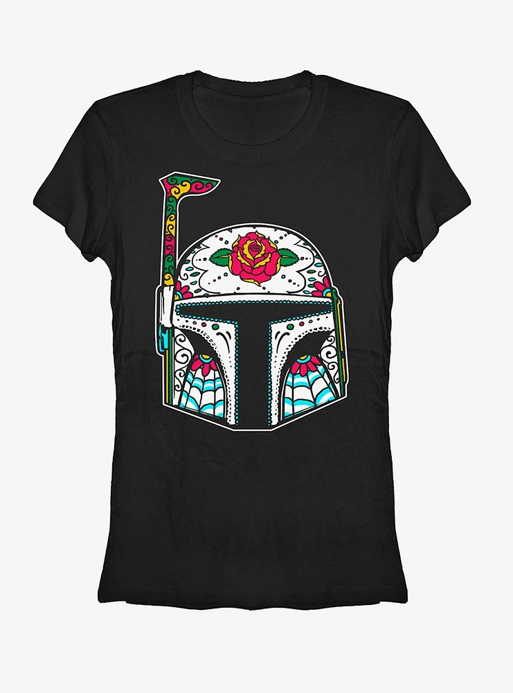 Rose Sugar Skull Boba Fett Girls T-Shirt