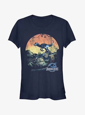 Retro Raptor Sunset Girls T-Shirt