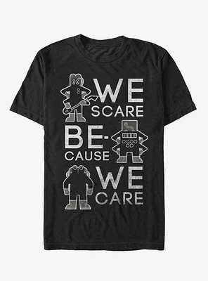 Disney Pixar Monsters Inc Scare Because We Care T-Shirt