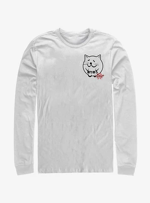 Marvel Spider-Man: Into The Spider-Verse Cat Sticker Pocket Japanese Text Long-Sleeve T-Shirt