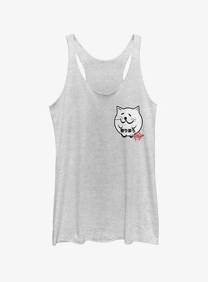 Marvel Spider-Man: Into The Spider-Verse Cat Sticker Pocket Japanese Text Heathered Girls Tank Top