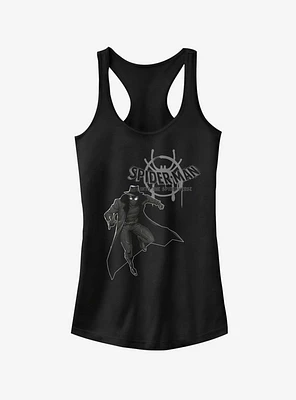 Marvel Spider-Man: Into The Spider-Verse Spider-Man Noir Girls Tank Top
