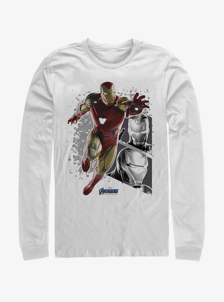 Marvel Avengers: Endgame Iron Man Panels White Long-Sleeve T-Shirt
