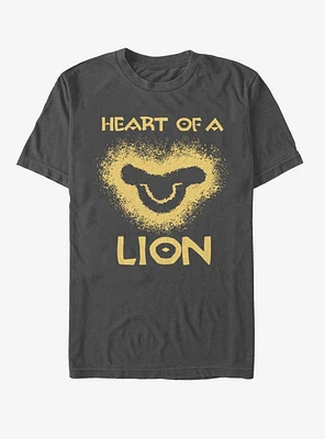 Disney The Lion King 2019 Heart Charcoal Grey T-Shirt