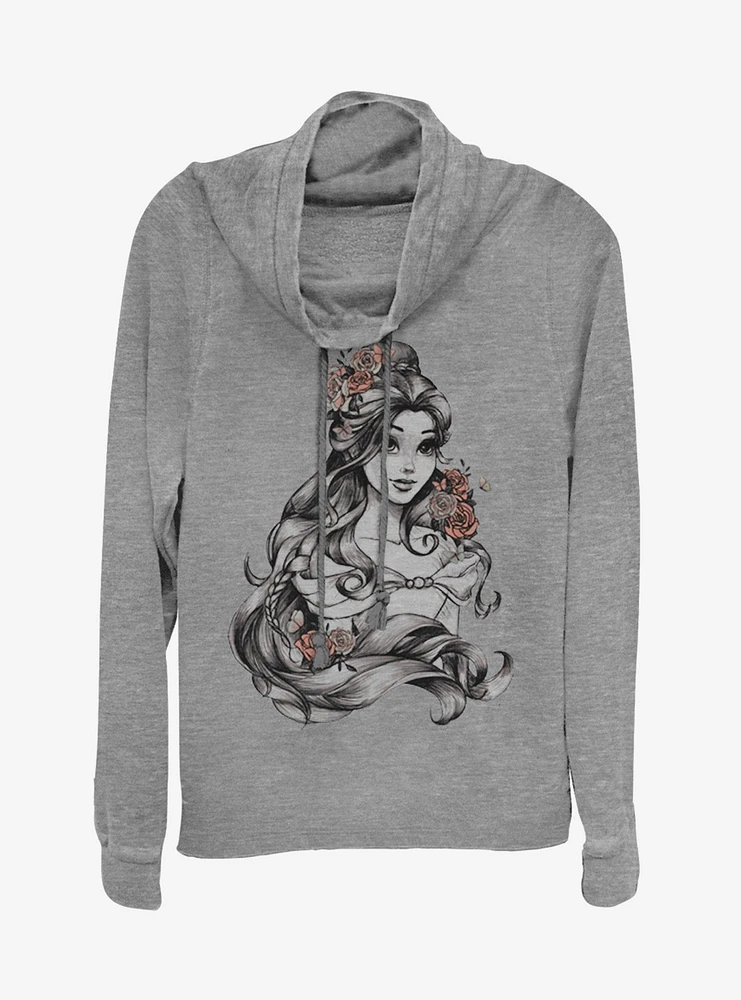 Disney Beauty and the Beast Beaute Flower Cowlneck Long-Sleeve Girls Top