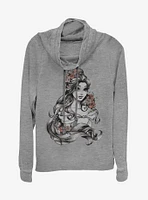 Disney Beauty and the Beast Beaute Flower Cowlneck Long-Sleeve Girls Top