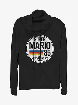 Nintendo Super Mario '85 Here We Go Cowlneck Long-Sleeve Girls Top