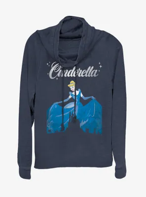 Disney Princess Dancing Cinderella Cowlneck Long-Sleeve Womens Top