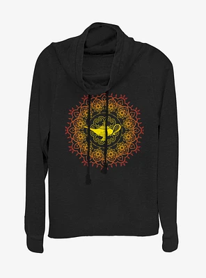 Disney Princess Lamp Mandala Cowlneck Long-Sleeve Womens Top