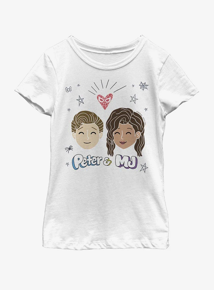 Marvel Spiderman Far From Home Peter And MJ Youth Girls T-Shirt