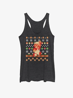 Nintendo Mario Holiday Pixels Girls Tank