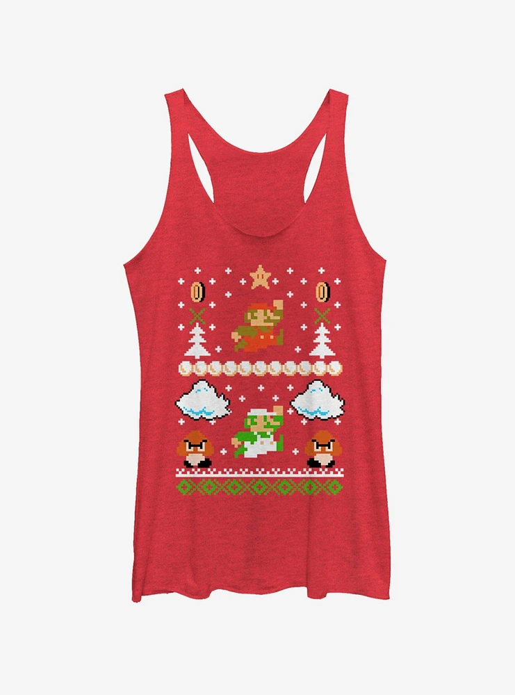 Nintendo Xmas Mario Womens Tank Top