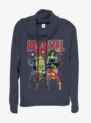 Marvel Super Women Cowlneck Long-Sleeve Womens Top
