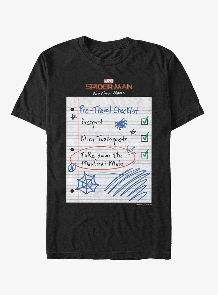 Marvel Spider-Man: Far From Home Spider Checklist T-Shirt