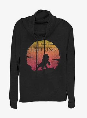 Disney The Lion King Kinged Cowl Neck Long-Sleeve Girls Top