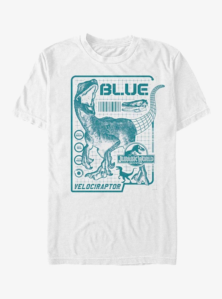Jurassic Park Raptor Blue Print T-Shirt