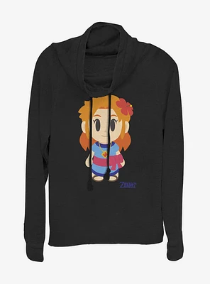 Nintendo The Legend of Zelda: Link's Awakening Marin Avatar Color Cowl Neck Long-Sleeve Girls Top