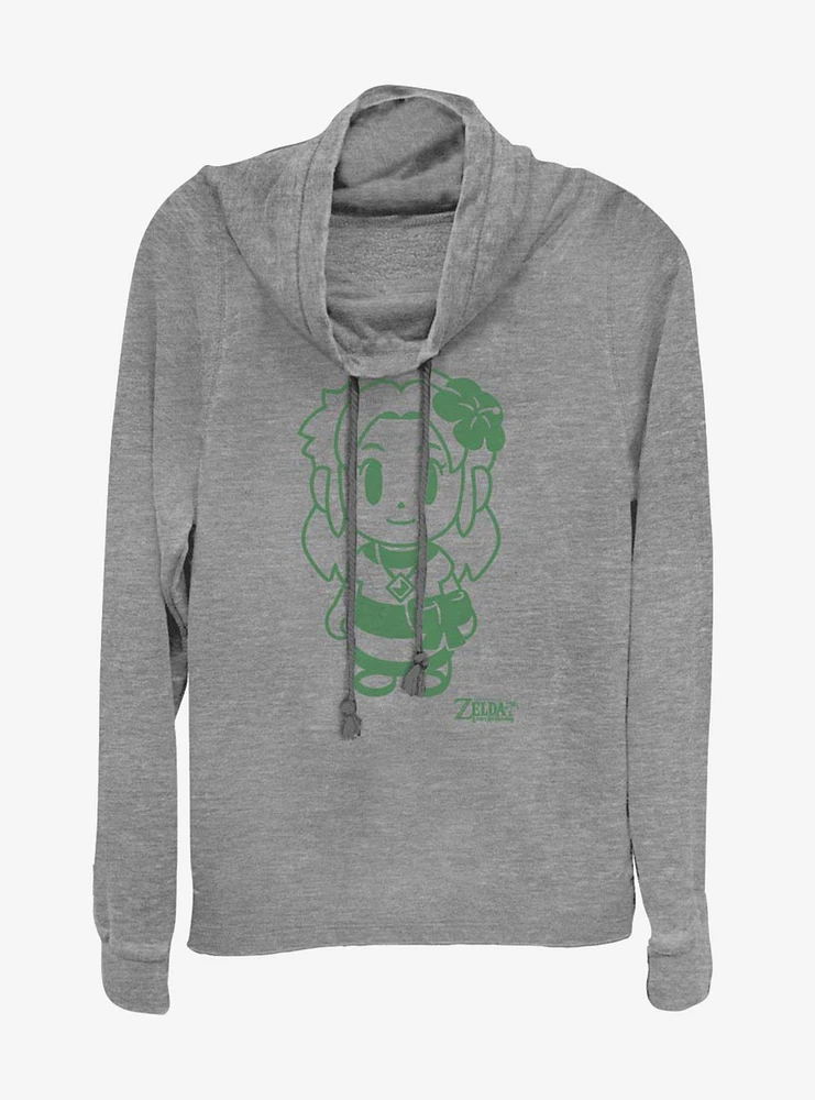 Nintendo The Legend of Zelda: Link's Awakening Marin Avatar Outline Cowl Neck Long-Sleeve Girls Top