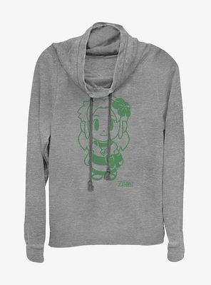 Nintendo The Legend of Zelda: Link's Awakening Marin Avatar Outline Cowl Neck Long-Sleeve Girls Top