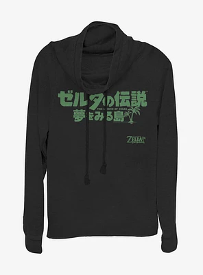 Nintendo The Legend of Zelda: Link's Awakening Japanese Logo Cowl Neck Long-Sleeve Girls Top