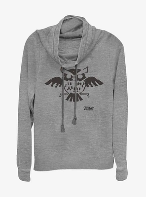 Nintendo The Legend of Zelda: Link's Awakening Owl Glyph Cowl Neck Long-Sleeve Girls Top