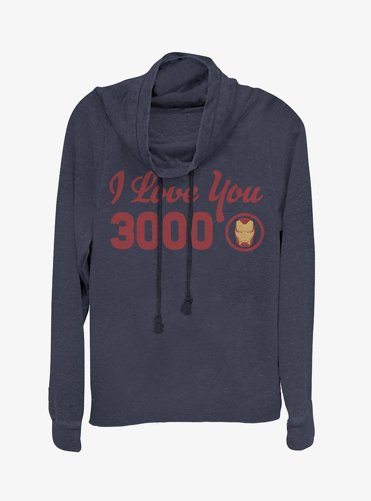 Marvel Avengers: Endgame Iron Man I Love You Icon Cowl Neck Long-Sleeve Girls Top