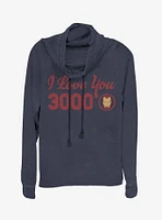 Marvel Avengers: Endgame Iron Man I Love You Icon Cowl Neck Long-Sleeve Girls Top