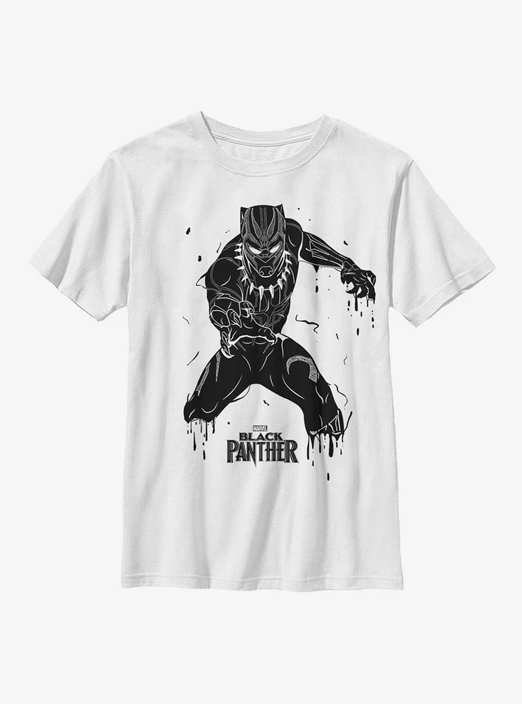 Marvel Black Panther Splatter Art Youth T-Shirt