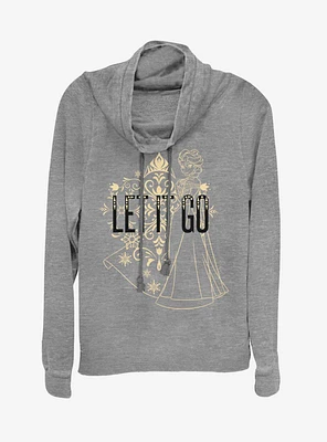 Disney Frozen Let Go Line Cowl Neck Long-Sleeve Girls Top