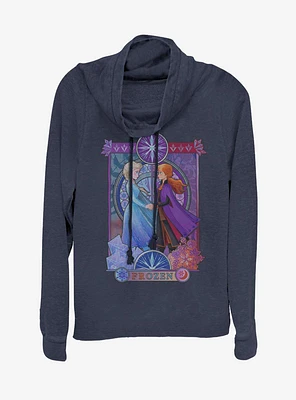 Disney Frozen 2 Nouveau Cowl Neck Long-Sleeve Girls Top