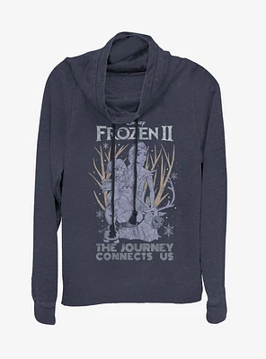 Disney Frozen 2 Sketchy Group Cowl Neck Long-Sleeve Girls Top