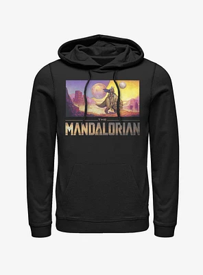 Star Wars The Mandalorian Colorful Landscape Hoodie