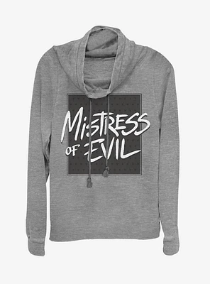Disney Maleficent: Mistress Of Evil Bold Text Cowl Neck Long-Sleeve Girls Top