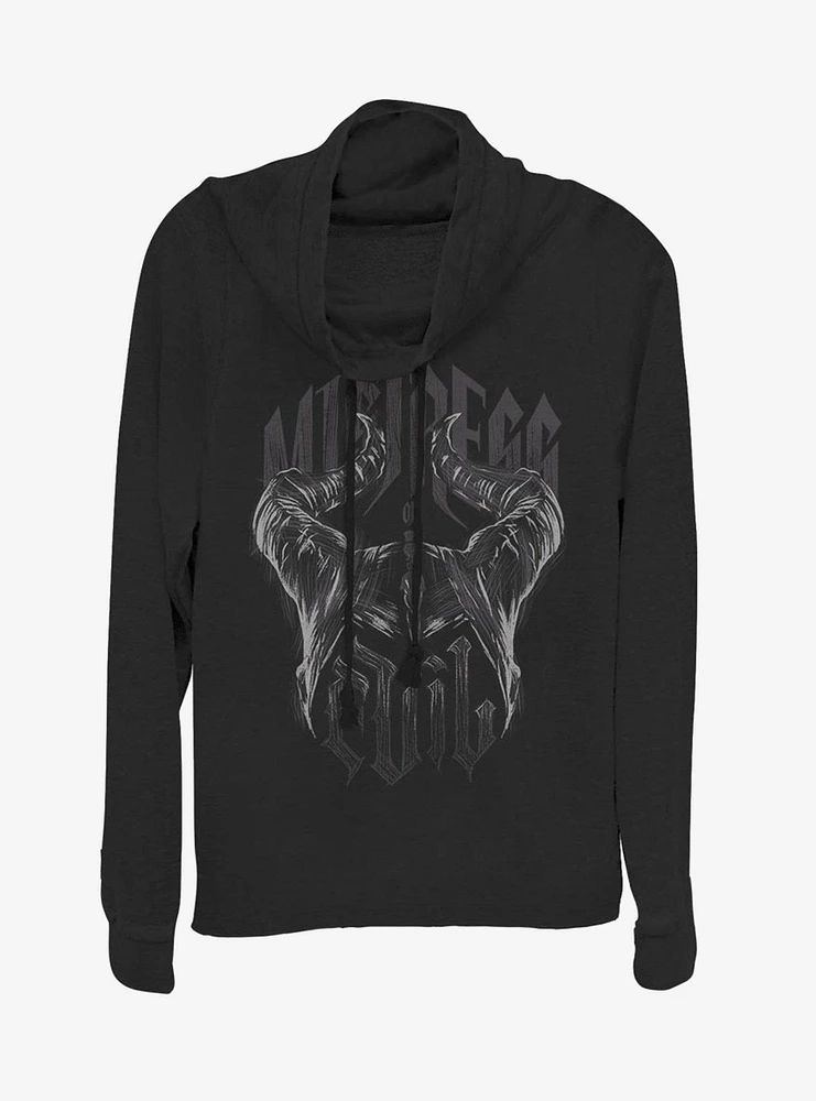 Disney Maleficent: Mistress Of Evil Metal Horns Cowl Neck Long-Sleeve Girls Top