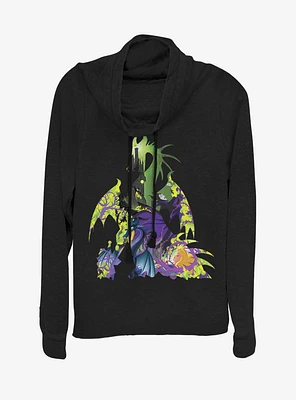 Disney Villains Maleficent Dragon Form Cowl Neck Long-Sleeve Girls Top