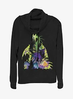 Disney Villains Maleficent Dragon Form Cowl Neck Long-Sleeve Girls Top