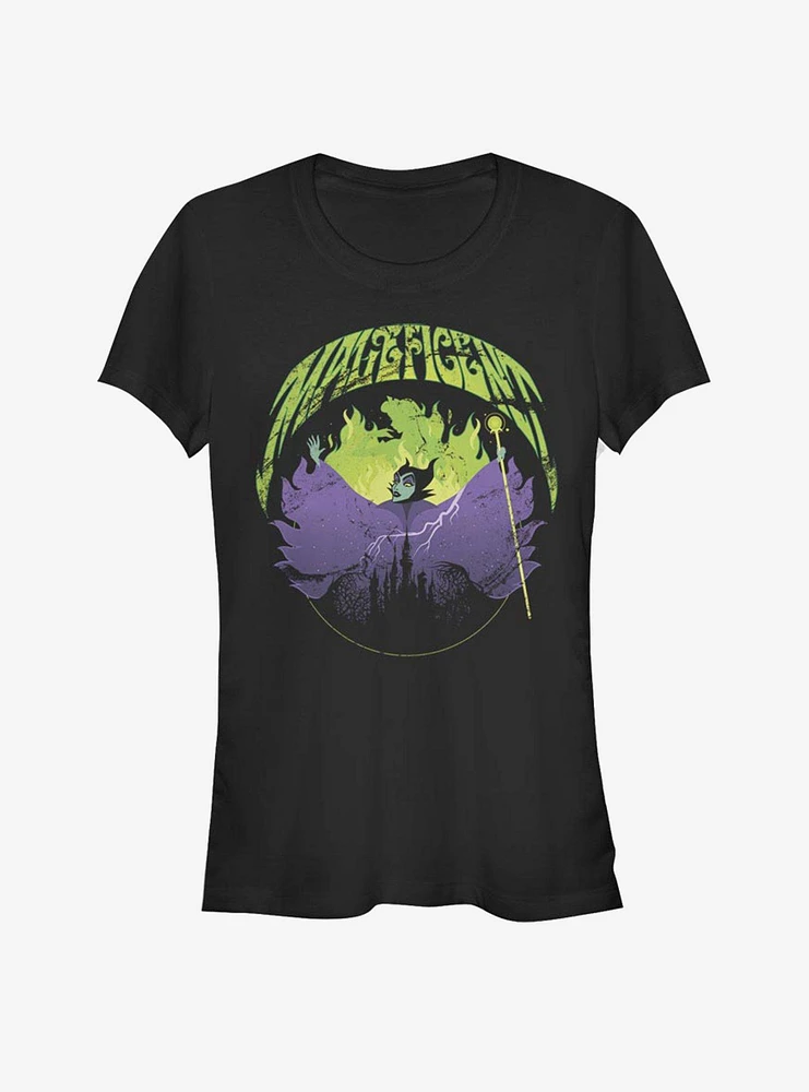 Disney Maleficent Castle Flame Outline Girls T-Shirt